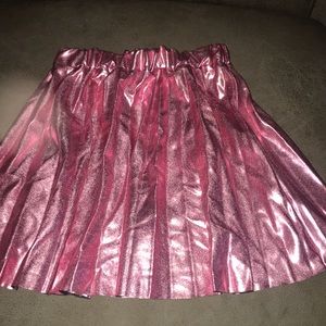 Girls Zara metallic pink party skirt.